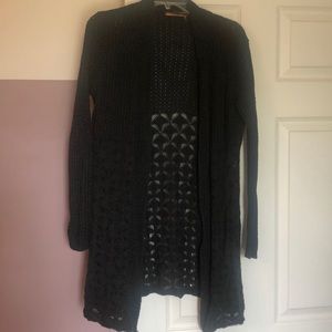 Long crocheted cardigan